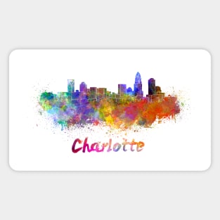 Charlotte skyline in watercolor Magnet